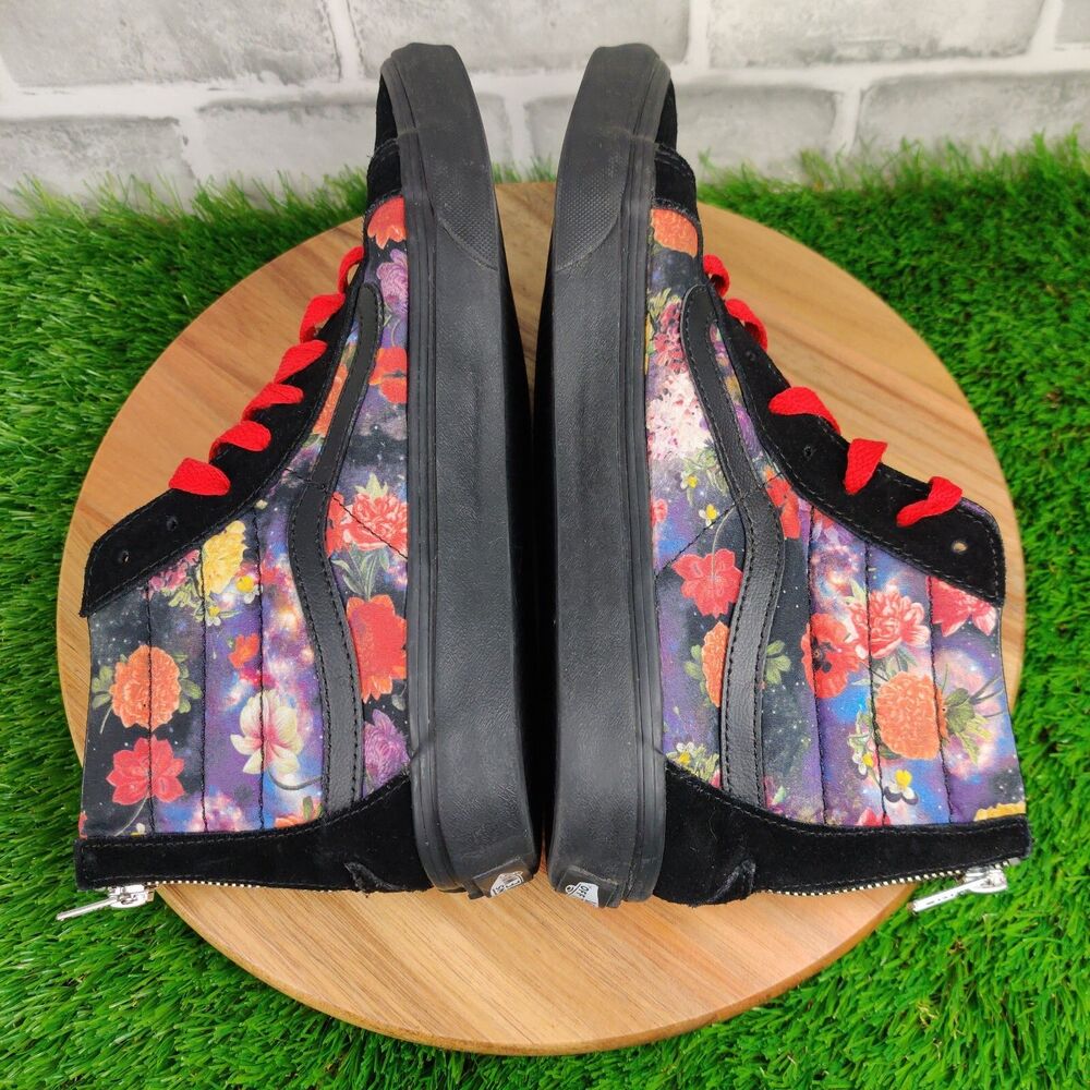 VANS Sk8-Hi Zip Galaxy Floral Black High Top Sneakers Shoes Mens Size 9.5 - Picture 9 of 11